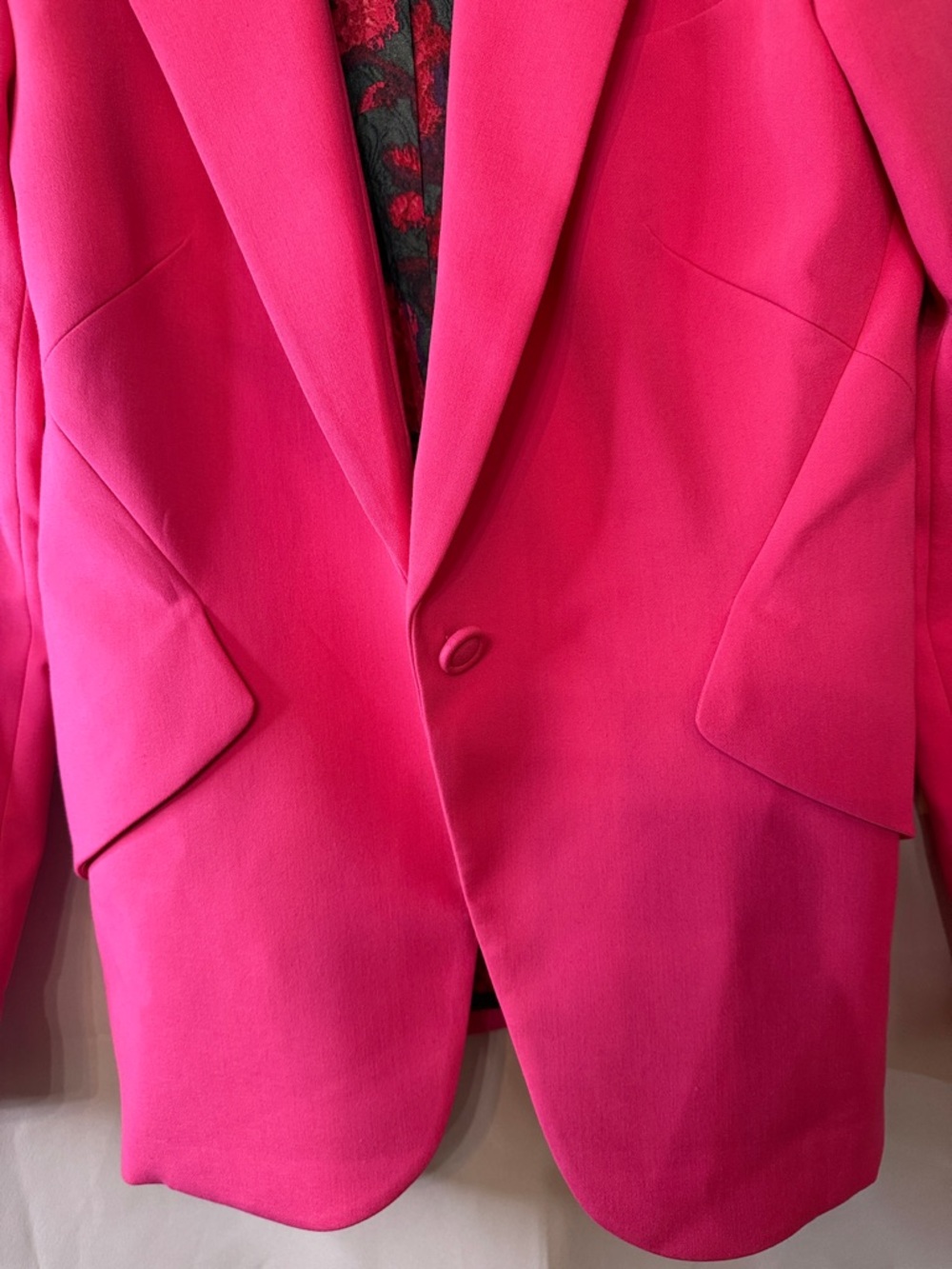 White House Black Market Bright Pink Single-Button Blazer - Picture 8 of 13